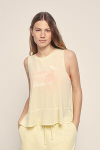 Dash and Stars T-shirt amarelo com halter impressão