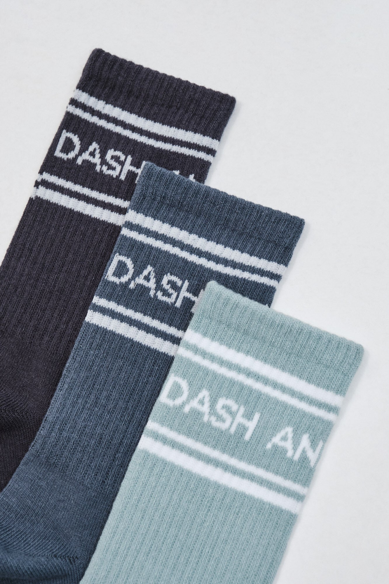 Dash and Stars Pack 3 meias compridas de algod&atilde;o com logo