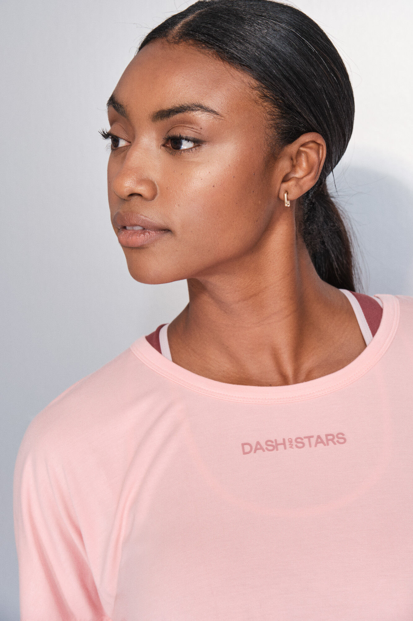 Dash and Stars T-shirt laranja de manga curta e manga vermelho