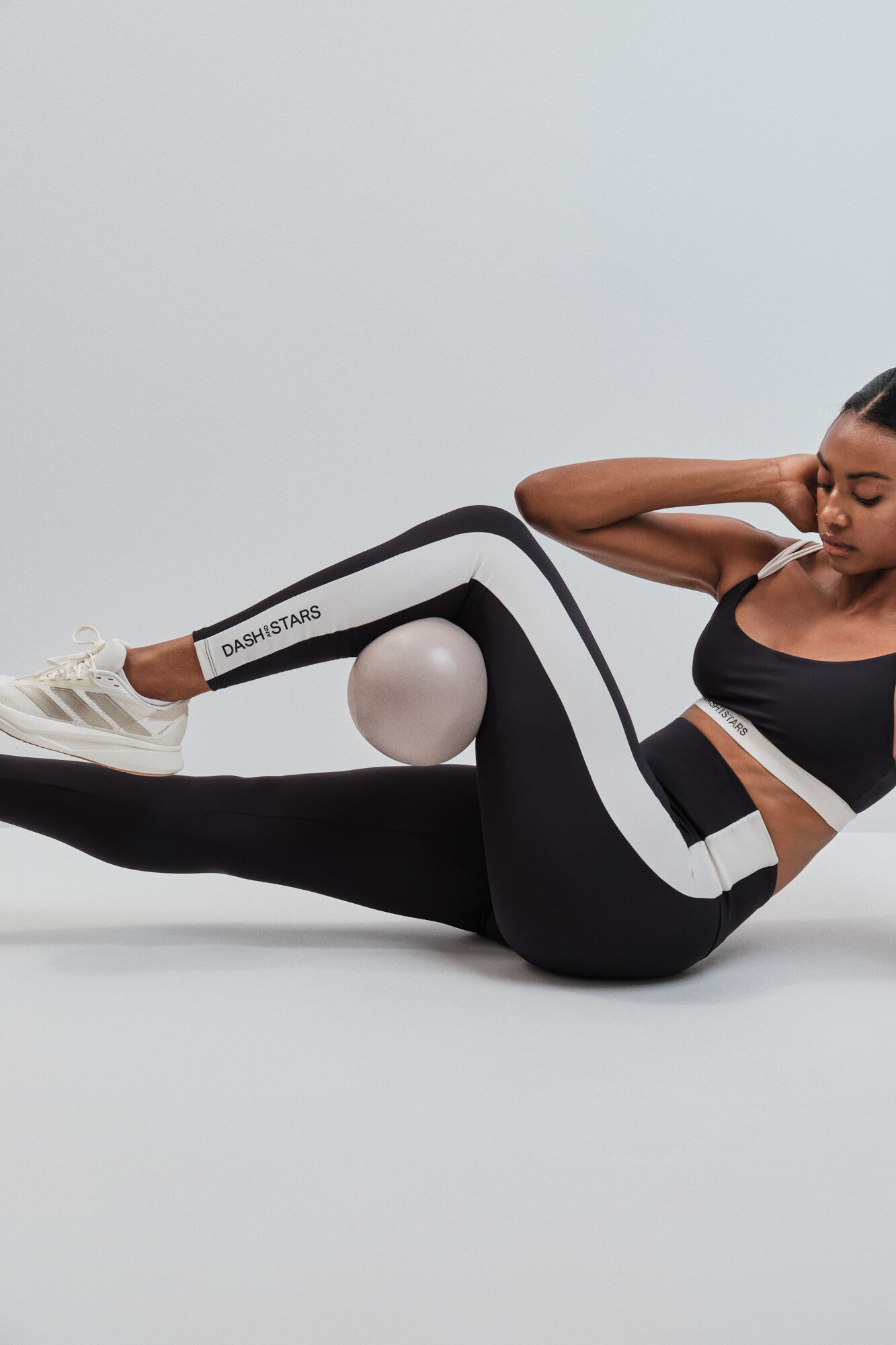Dash and Stars Leggings compridos 4D STRETCH contraste preto