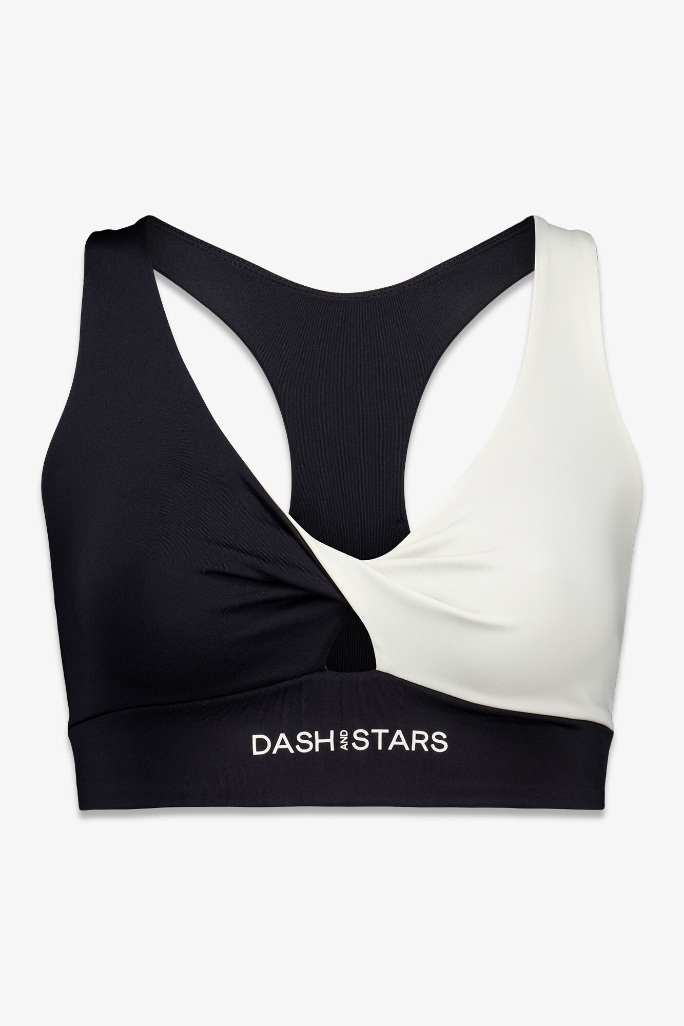 Dash and Stars Soutien desportivo 4D Stretch preto e branco preto