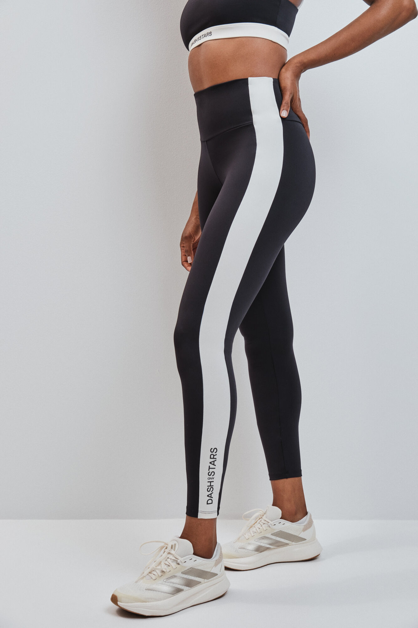 Dash and Stars Leggings compridos 4D STRETCH contraste preto