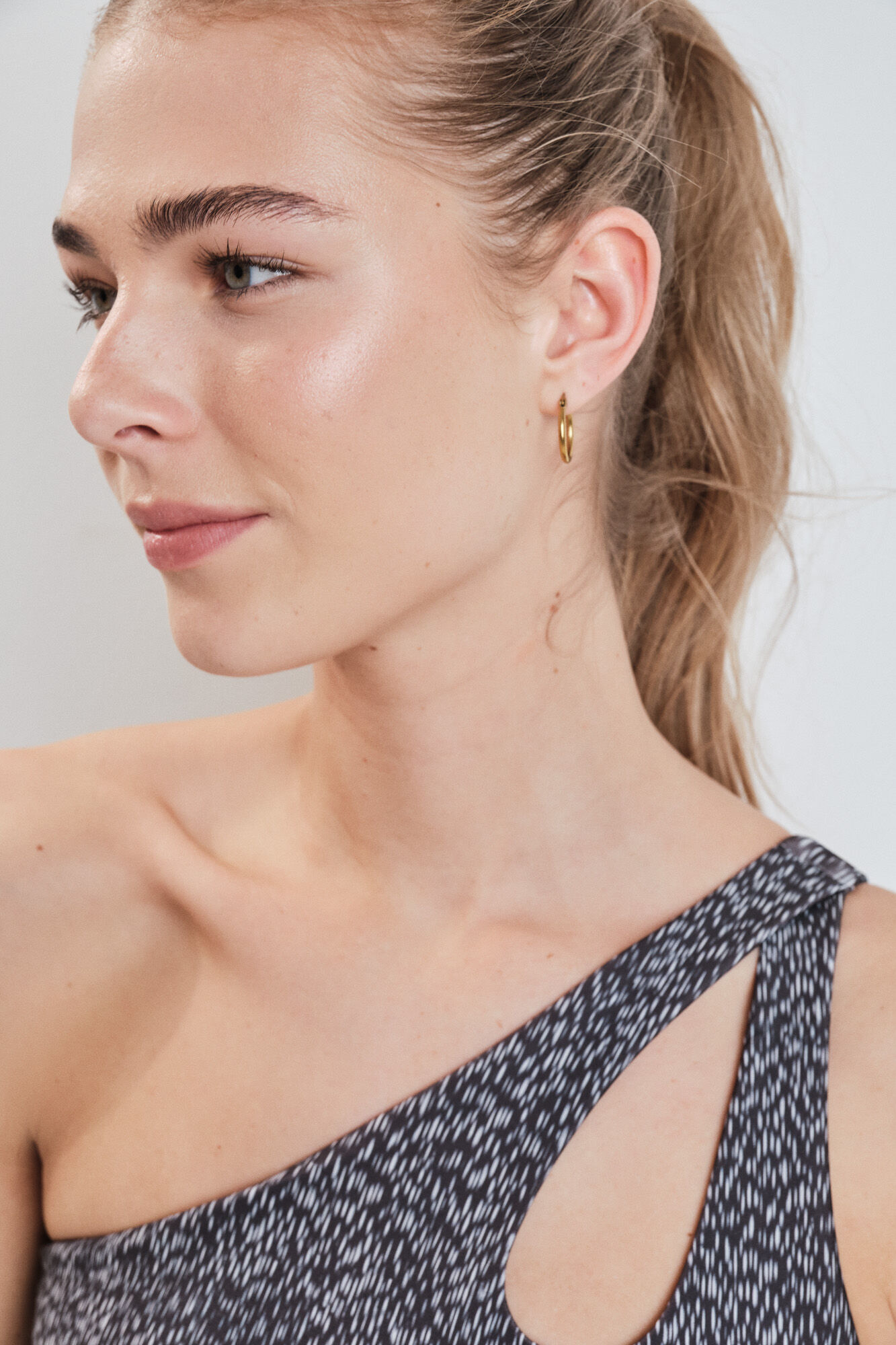 Dash and Stars Soutien desportivo 4D Stretch estampado bitonal preto