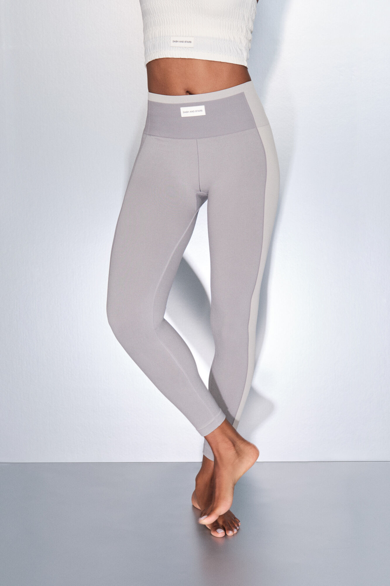 Dash and Stars Legging longa cinza SEAMLESS COMFORT cinzento