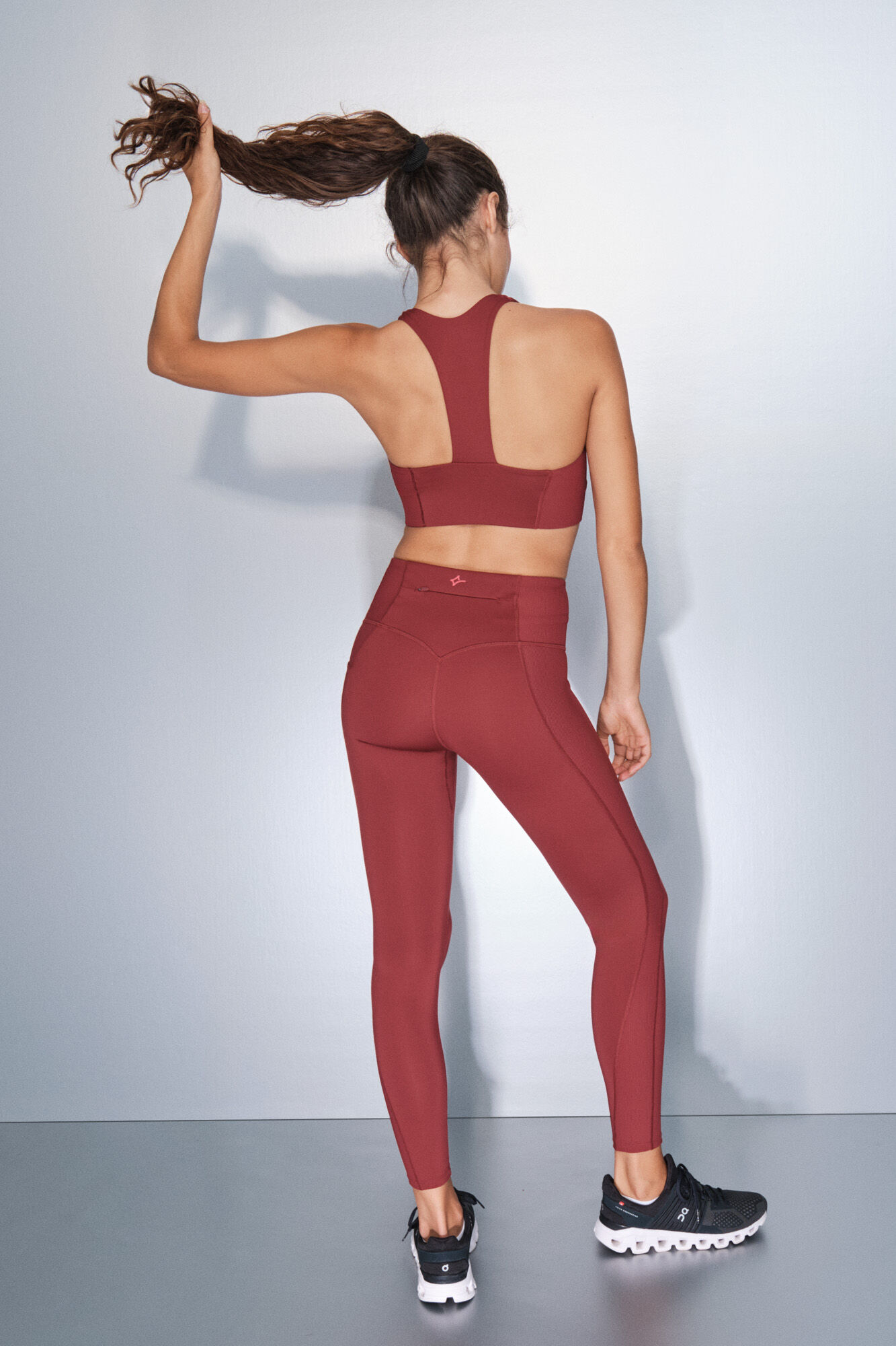 Dash and Stars Leggings 4D STRETCH tobillero granate burdeos