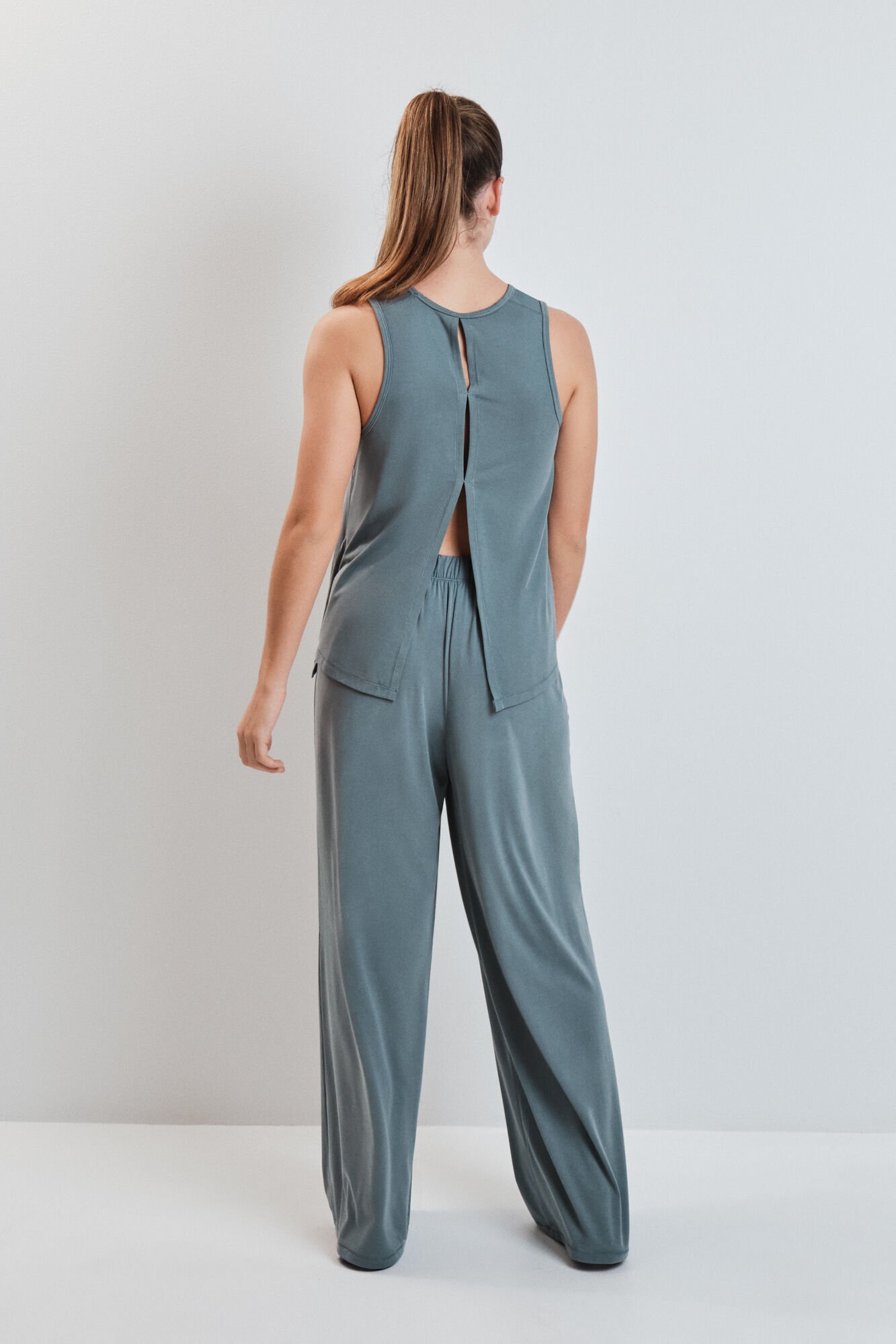 Dash and Stars Cal&ccedil;a comprida palazzo soft touch verde verde