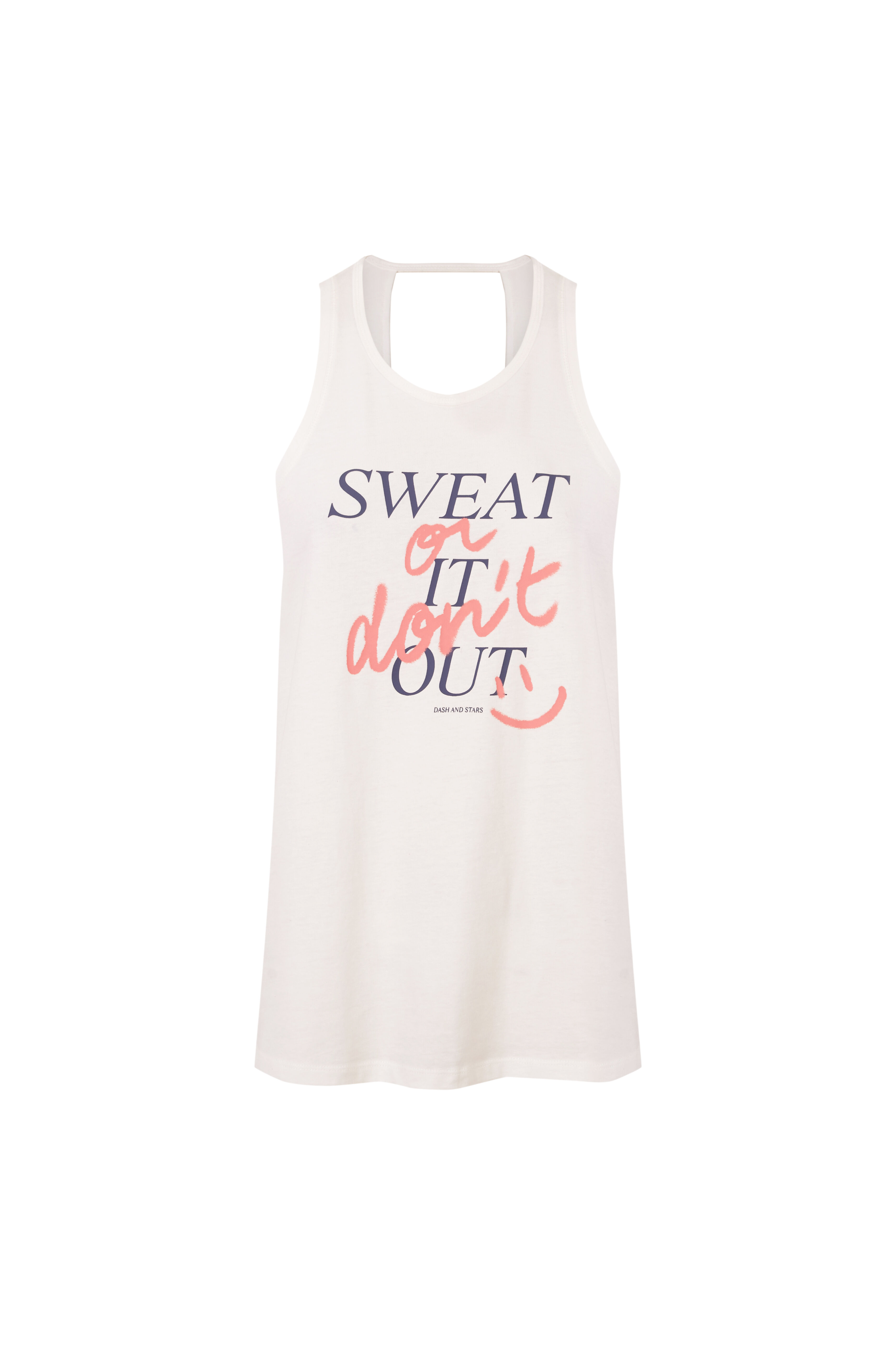 Dash and Stars Camiseta sin mangas algod&oacute;n blanco beige