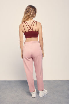 Dash and Stars Calça reta de pelúcia em piqué rosa rosa