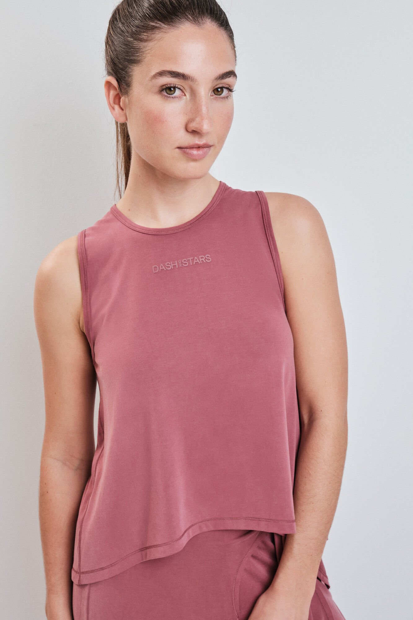 Dash and Stars T-shirt sem mangas soft touch bordeaux impress&atilde;o