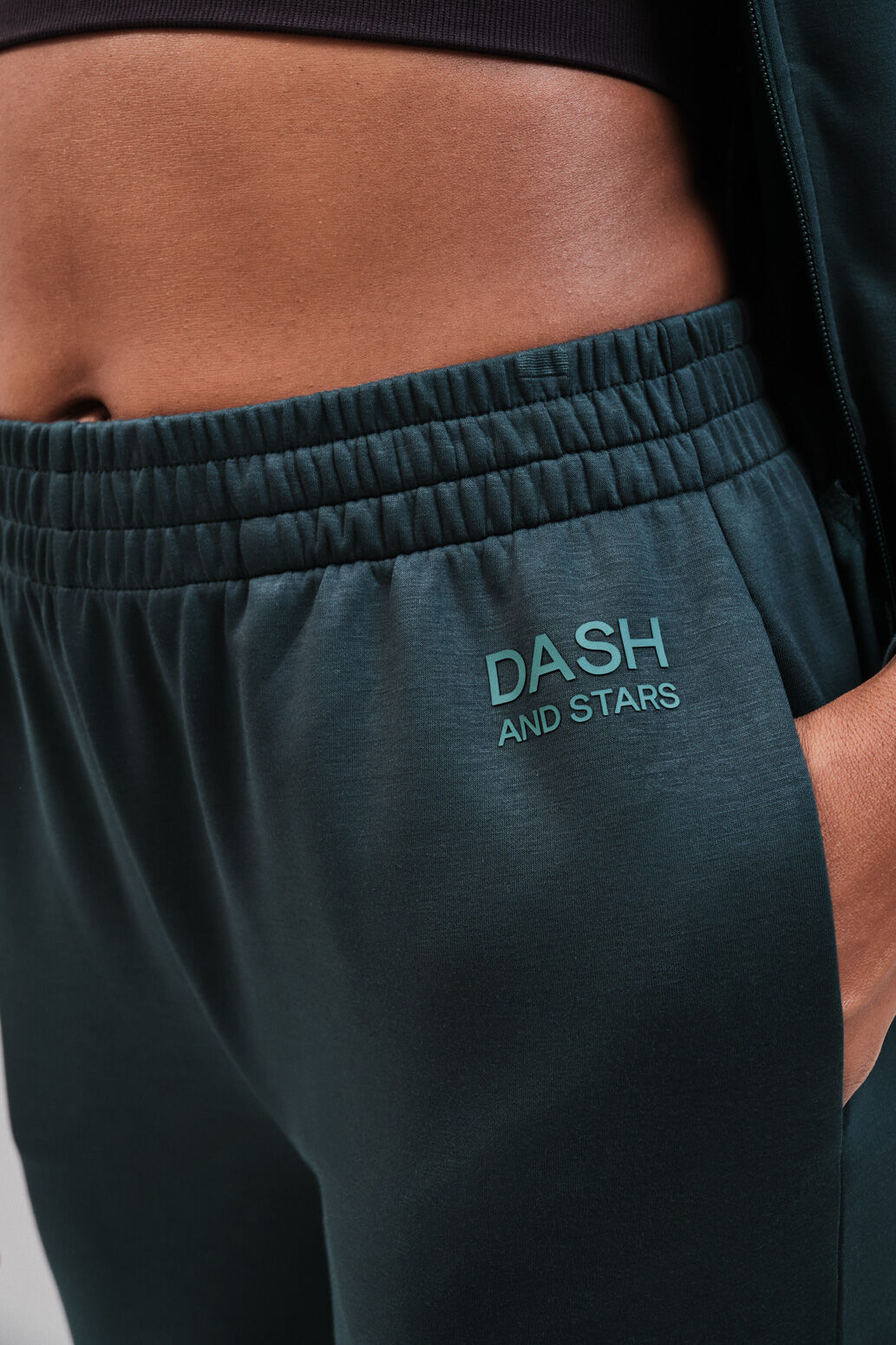 Dash and Stars Cal&ccedil;a comprida soft touch verde azul