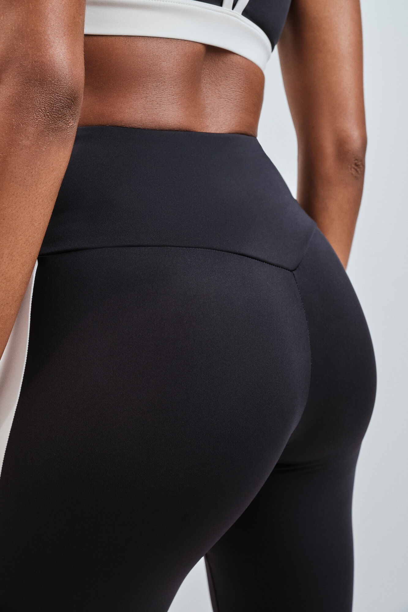 Dash and Stars Leggings compridos 4D STRETCH contraste preto preto