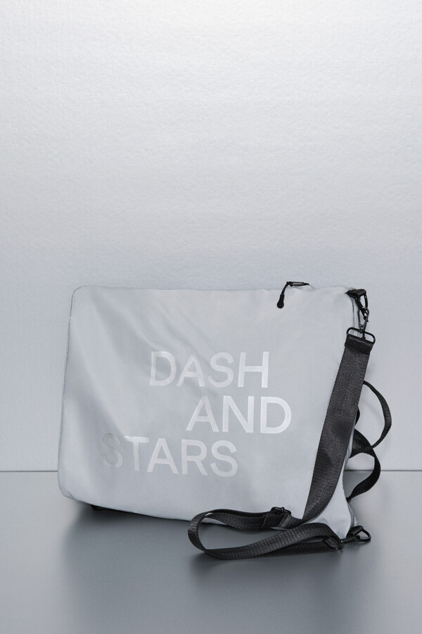 Dash and Stars Mochila multiposición nylon efecto metalizado negro