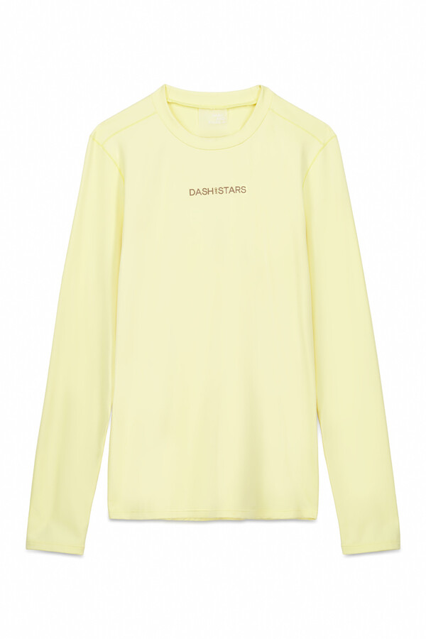 Dash and Stars Camiseta manga larga amarillo estampado