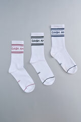 Dash and Stars Calcetines técnicos algodón negro logo  blanco