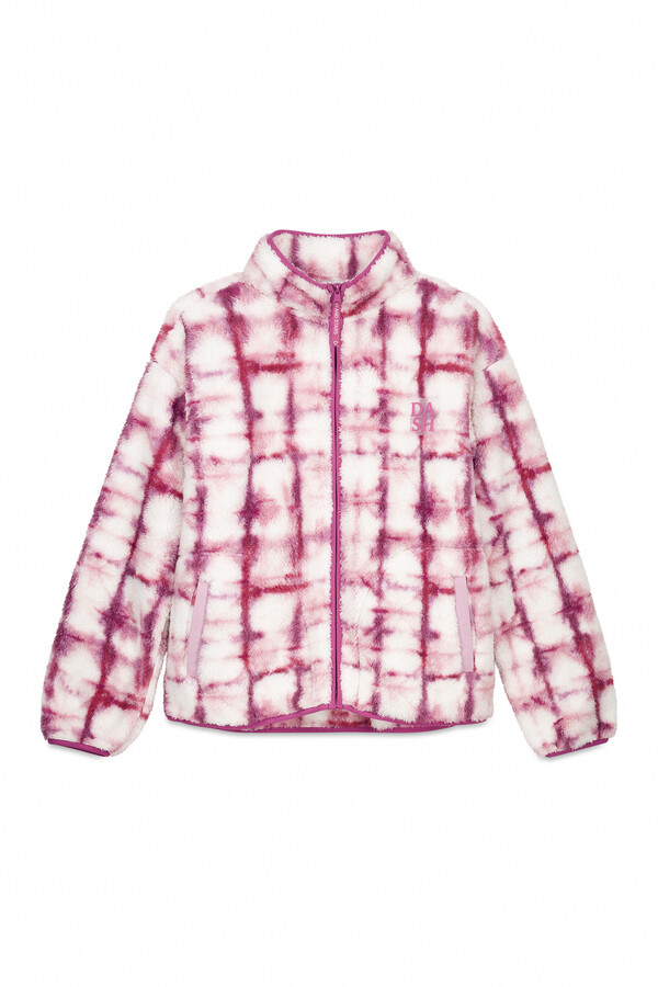 Dash and Stars Chaqueta polar cremallera rosa chicle rosa