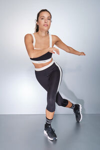 Dash and Stars Legging pirata preta e branca 4D STRETCH preto
