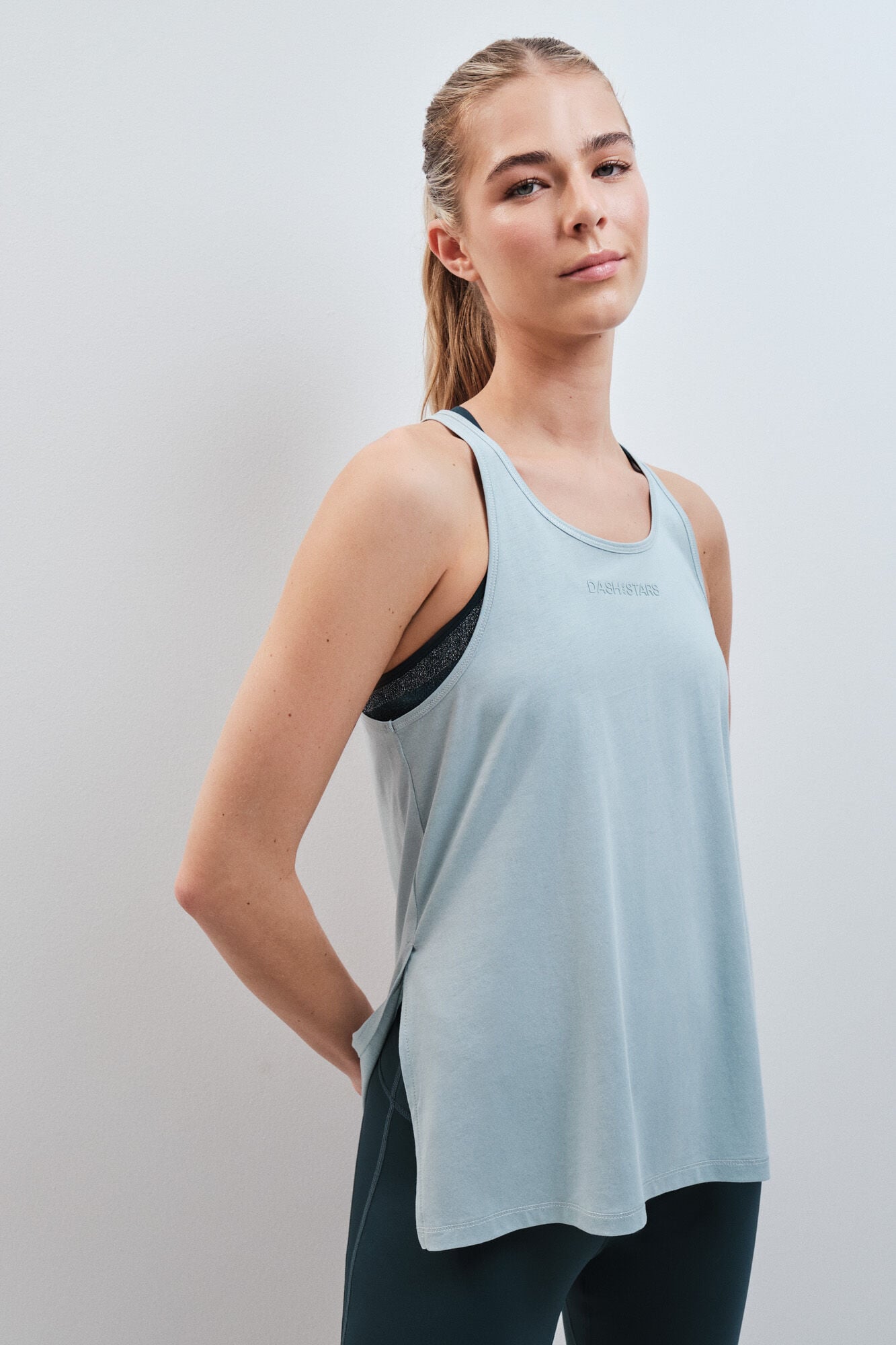 Dash and Stars T-shirt halter 100% algod&atilde;o verde