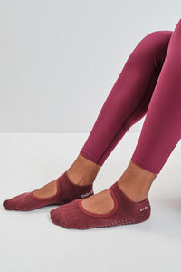 Dash and Stars Meias sapatilha de ballet em algod&atilde;o granate