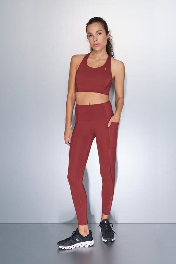 Dash and Stars Soutien desportivo 4D Stretch marrom vermelho