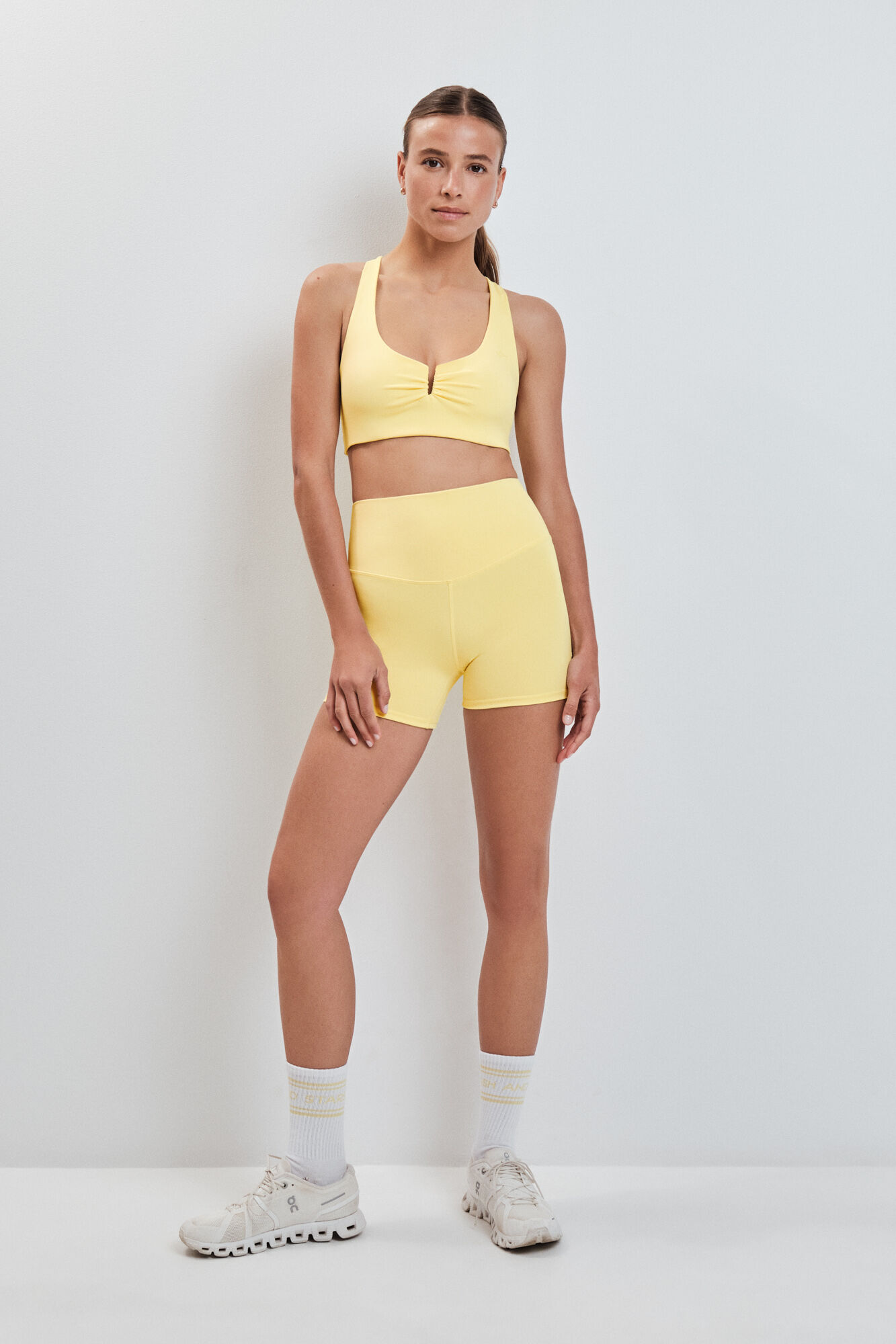 Dash and Stars Leggings 4D STRETCH curtos amarelo impress&atilde;o