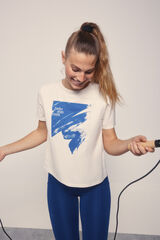 Dash and Stars T-shirt azul de algodão escovado azul