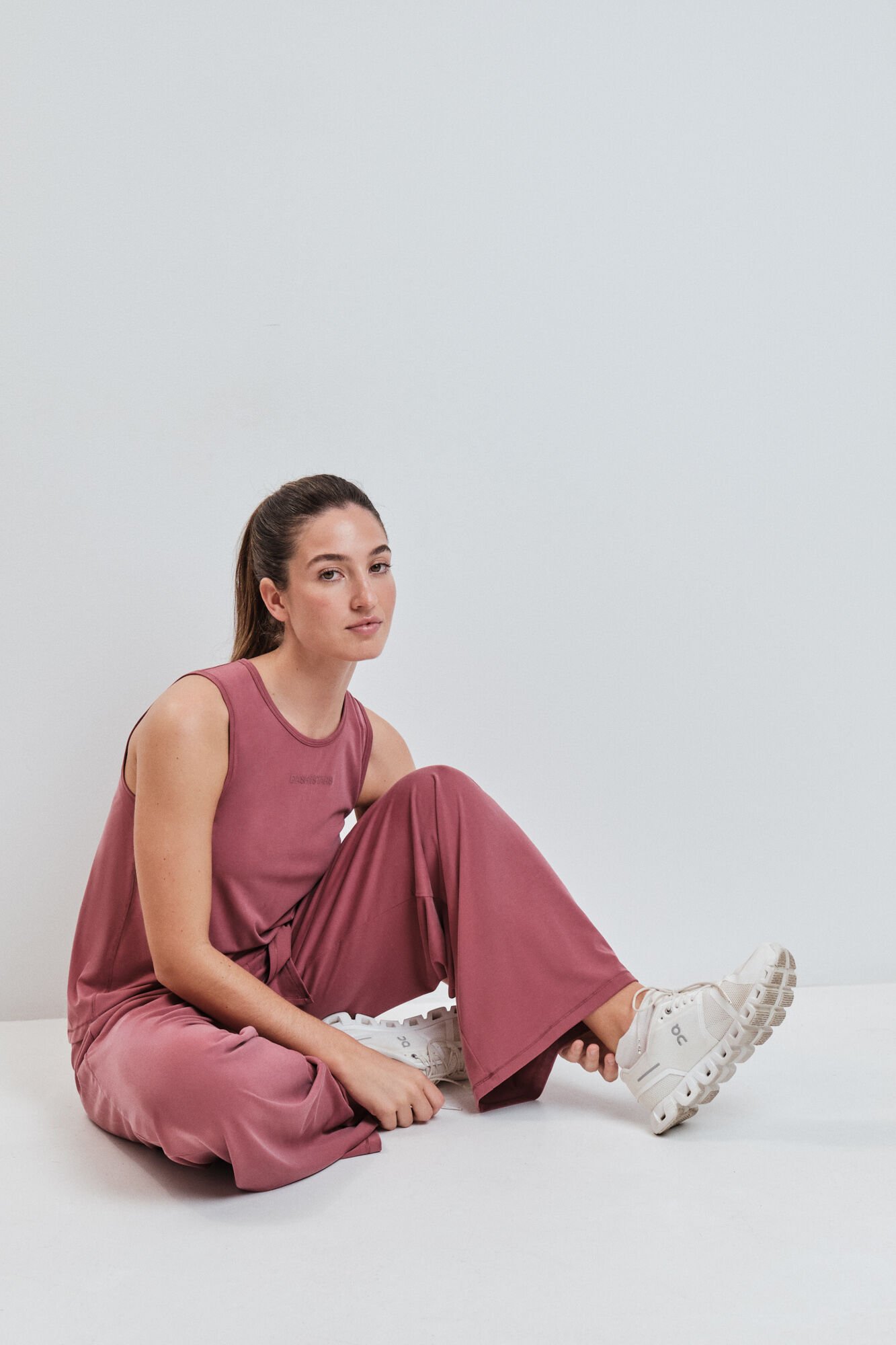 Dash and Stars T-shirt sem mangas soft touch bordeaux