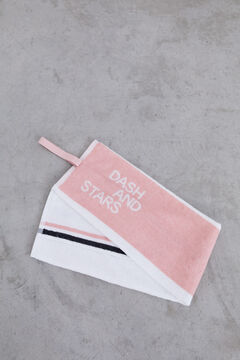 Dash and Stars Toalla 100% algodón rayas rosa printed