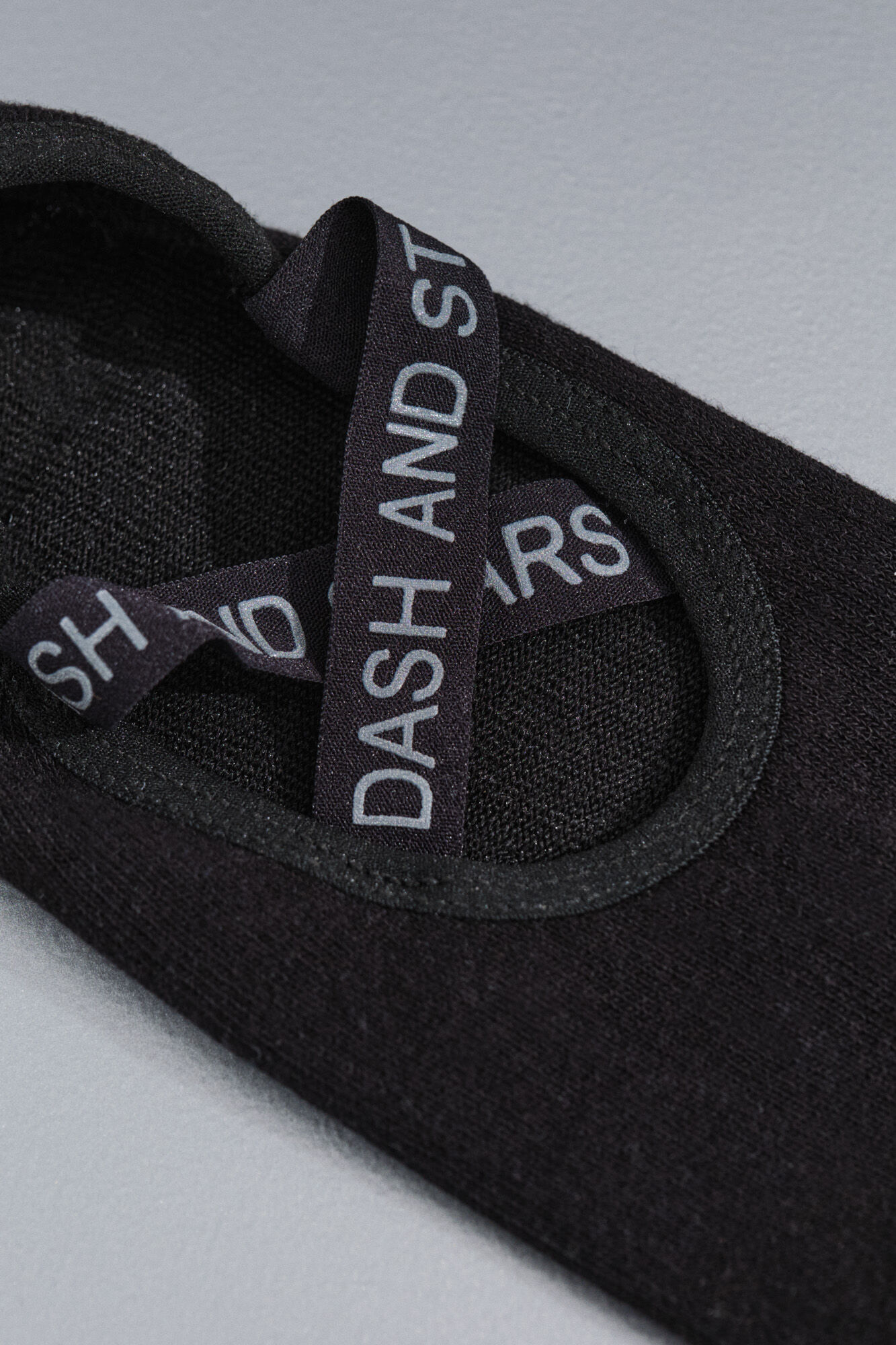 Dash and Stars  Meias de bal&eacute; de algod&atilde;o preto preto