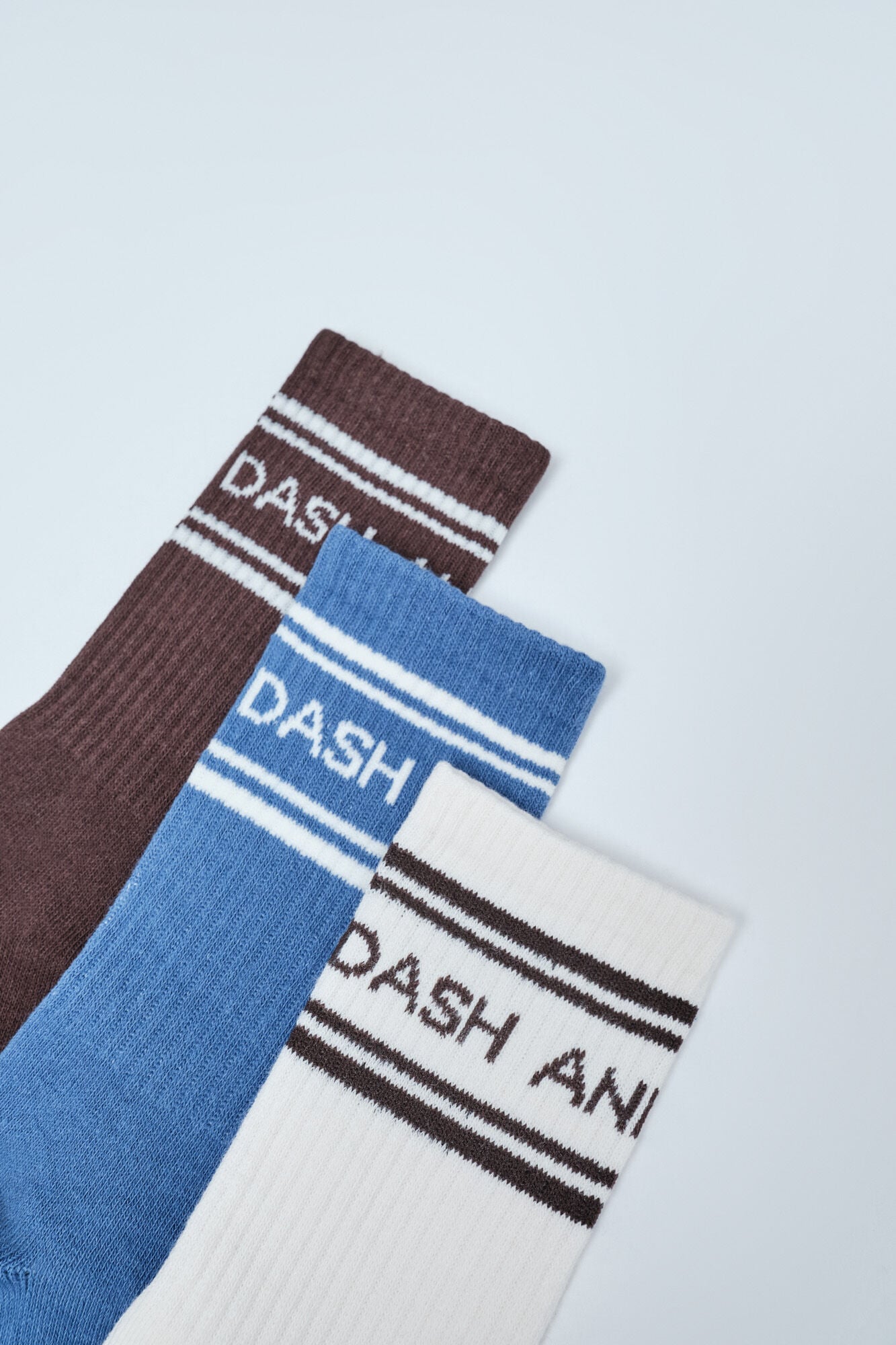 Dash and Stars Pack 3 meias compridas de algod&atilde;o com logo branco