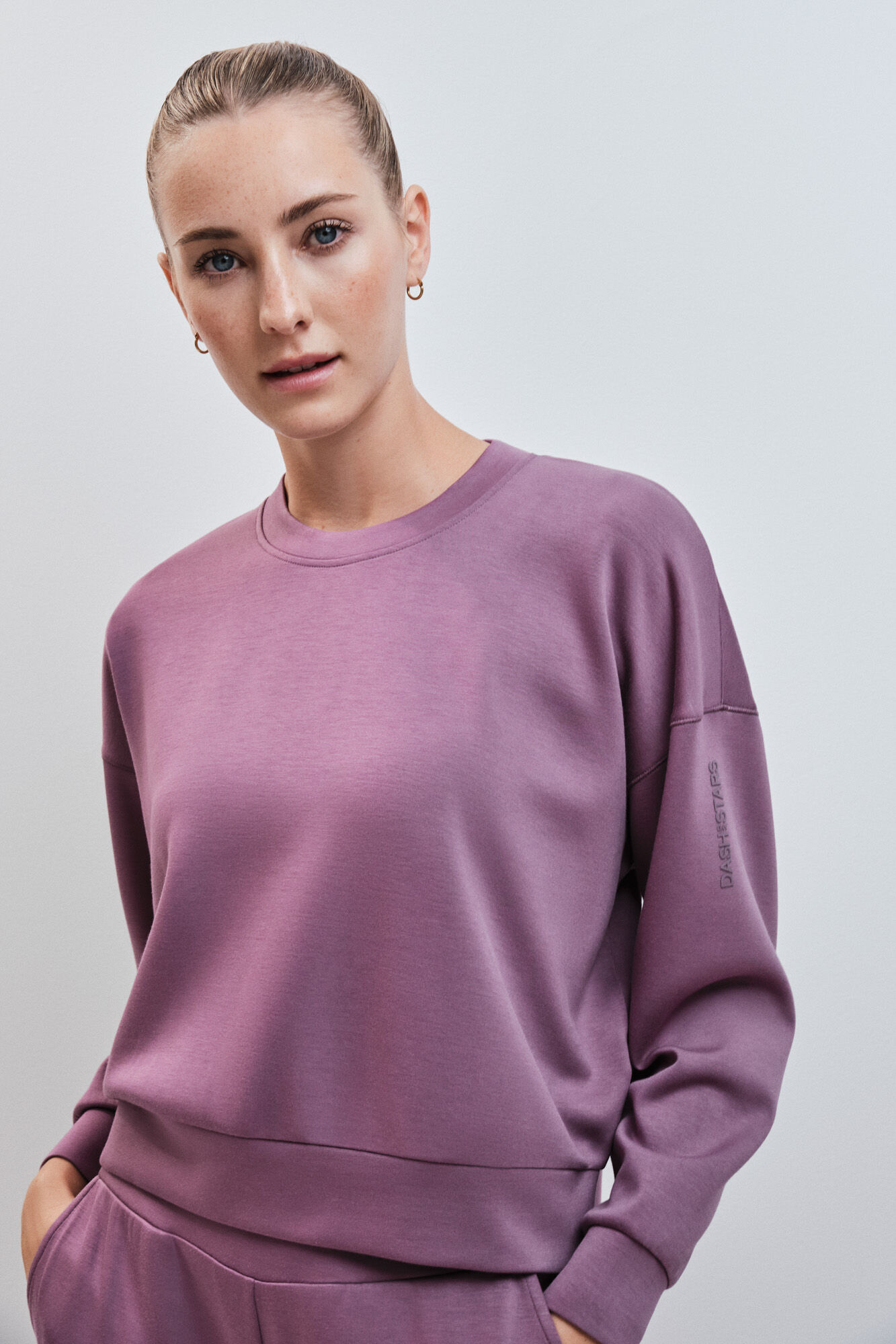 Dash and Stars Sweatshirt college em modal gren&aacute; rosa