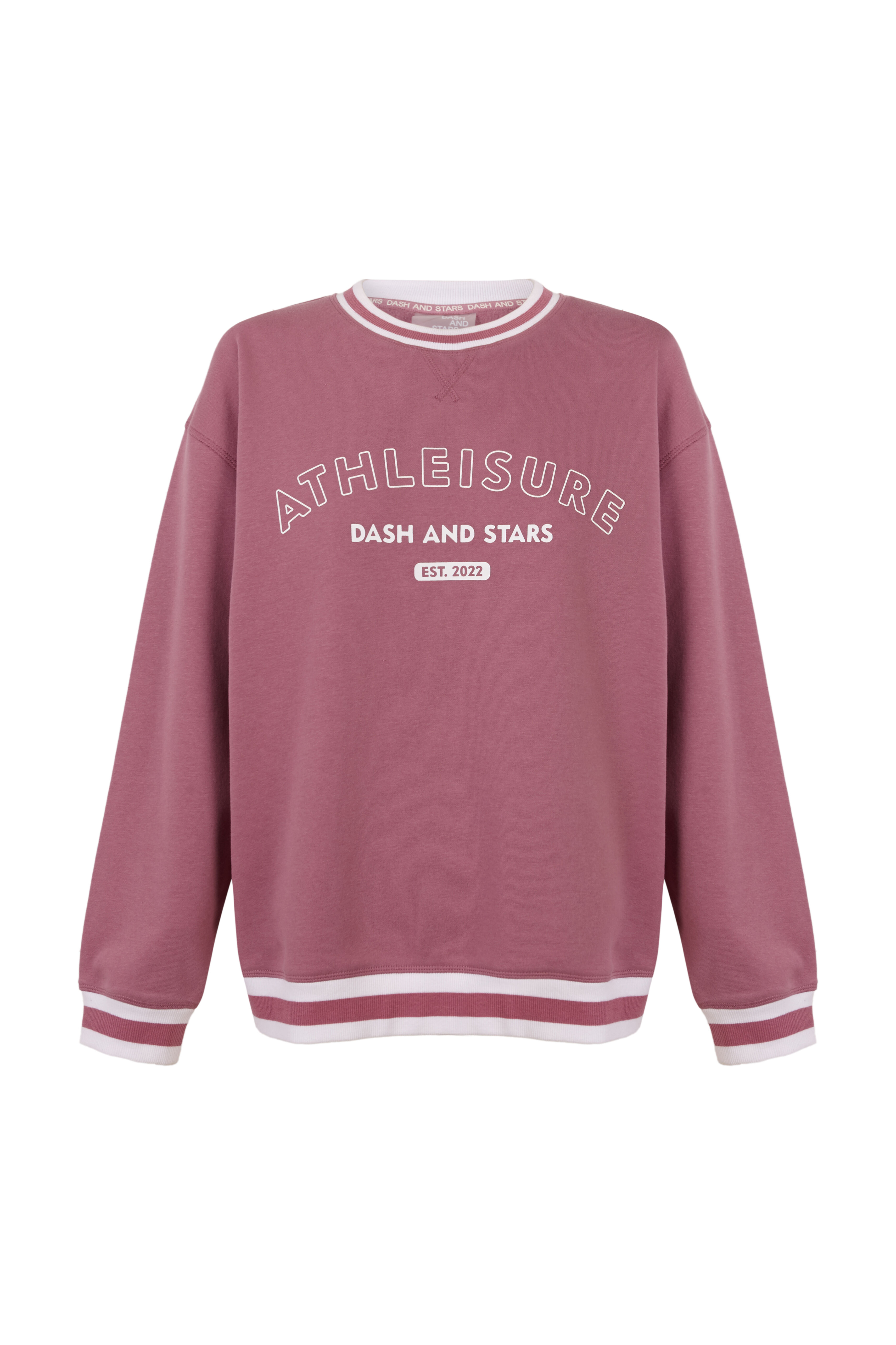 Dash and Stars Sweatshirt college em felpa rosa rosa