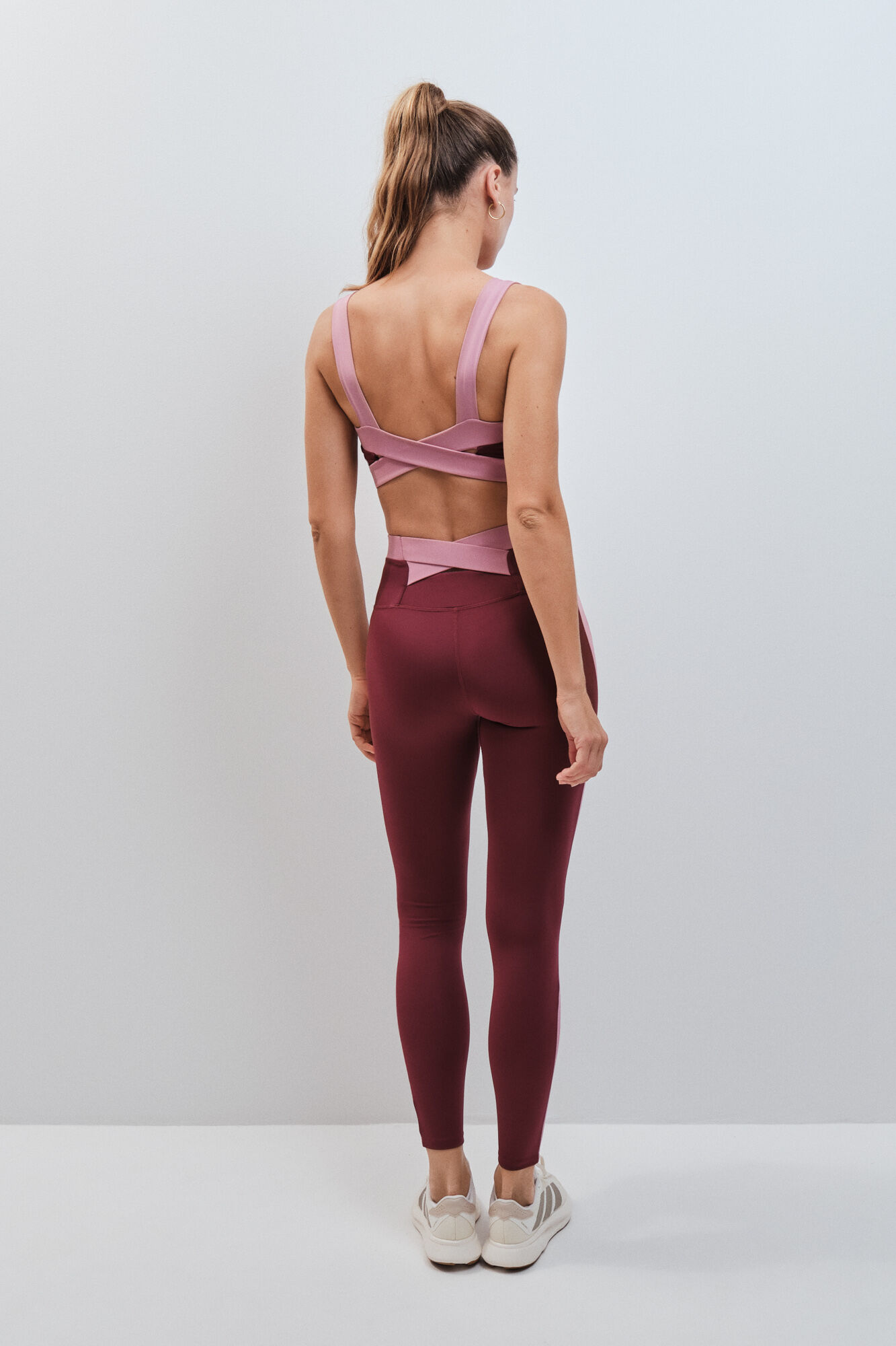 Dash and Stars Leggings largos 4D STRETCH burgundy rojo