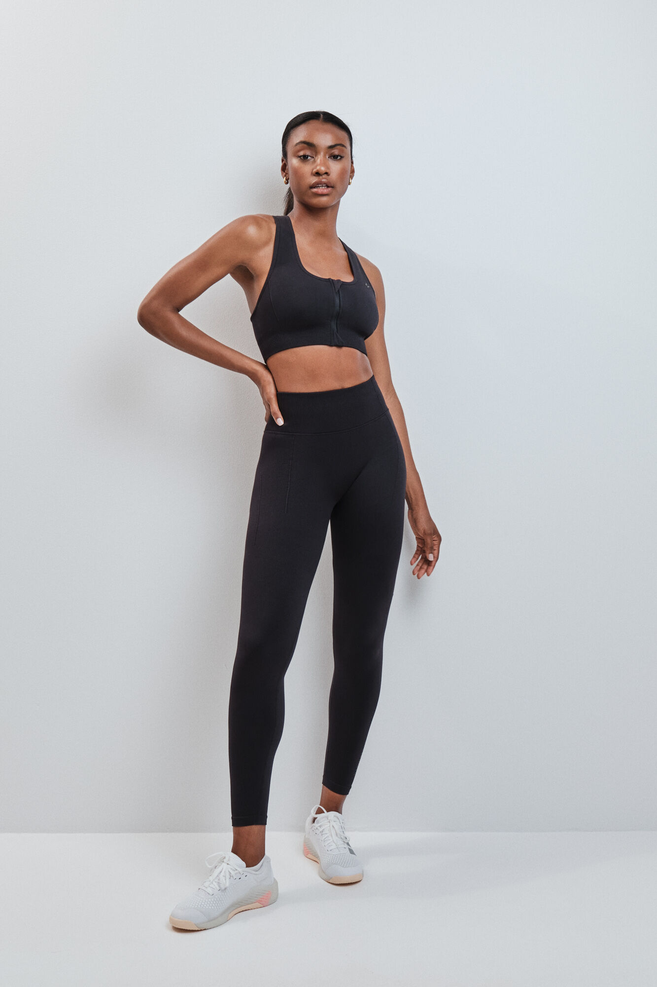 Dash and Stars Legging comprida preta SEAMLESS FIT