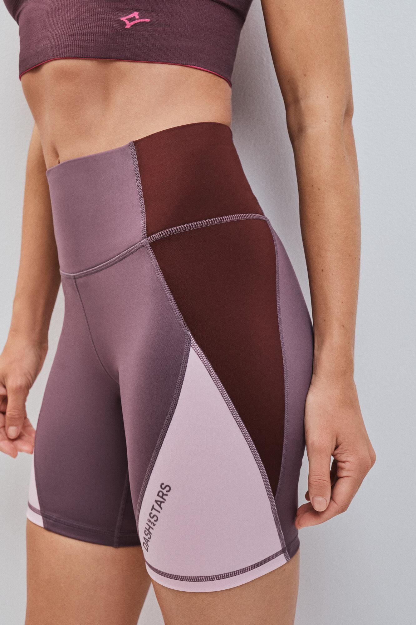 Dash and Stars Legging 4D STRETCH ciclista gren&aacute; rosa