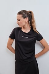 Dash and Stars T-shirt t&eacute;cnica manga curta preto preto