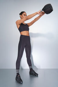 Dash and Stars Legging preta 4D STRETCH no tornozelo preto