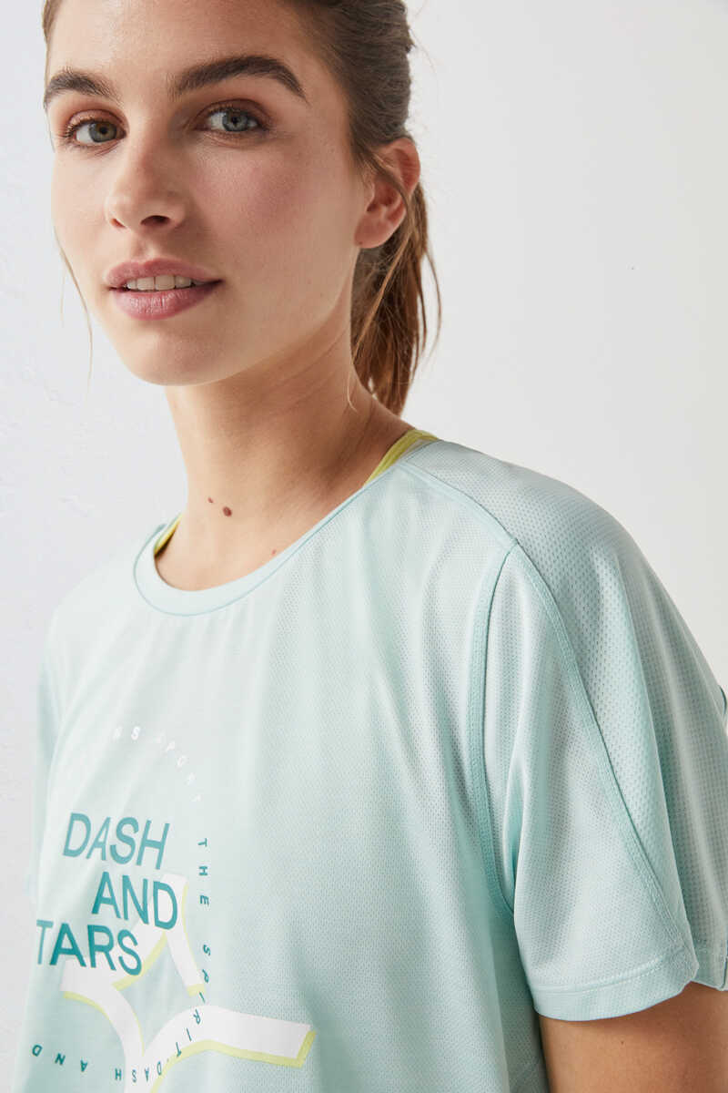 Dash and Stars Camiseta tejido técnico logo azul verde