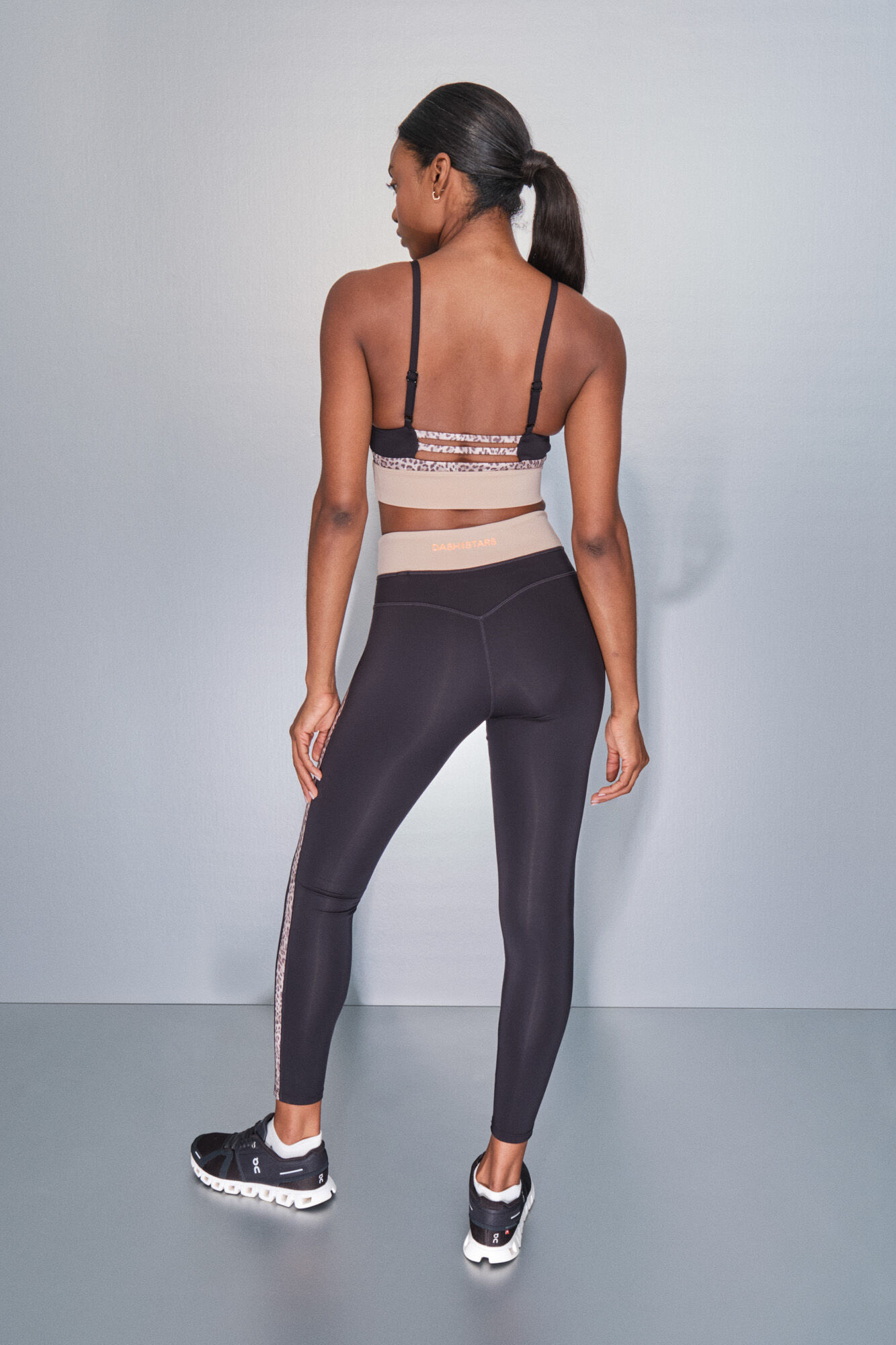 Dash and Stars Legging preta com estampa animal 4D STRETCH preto