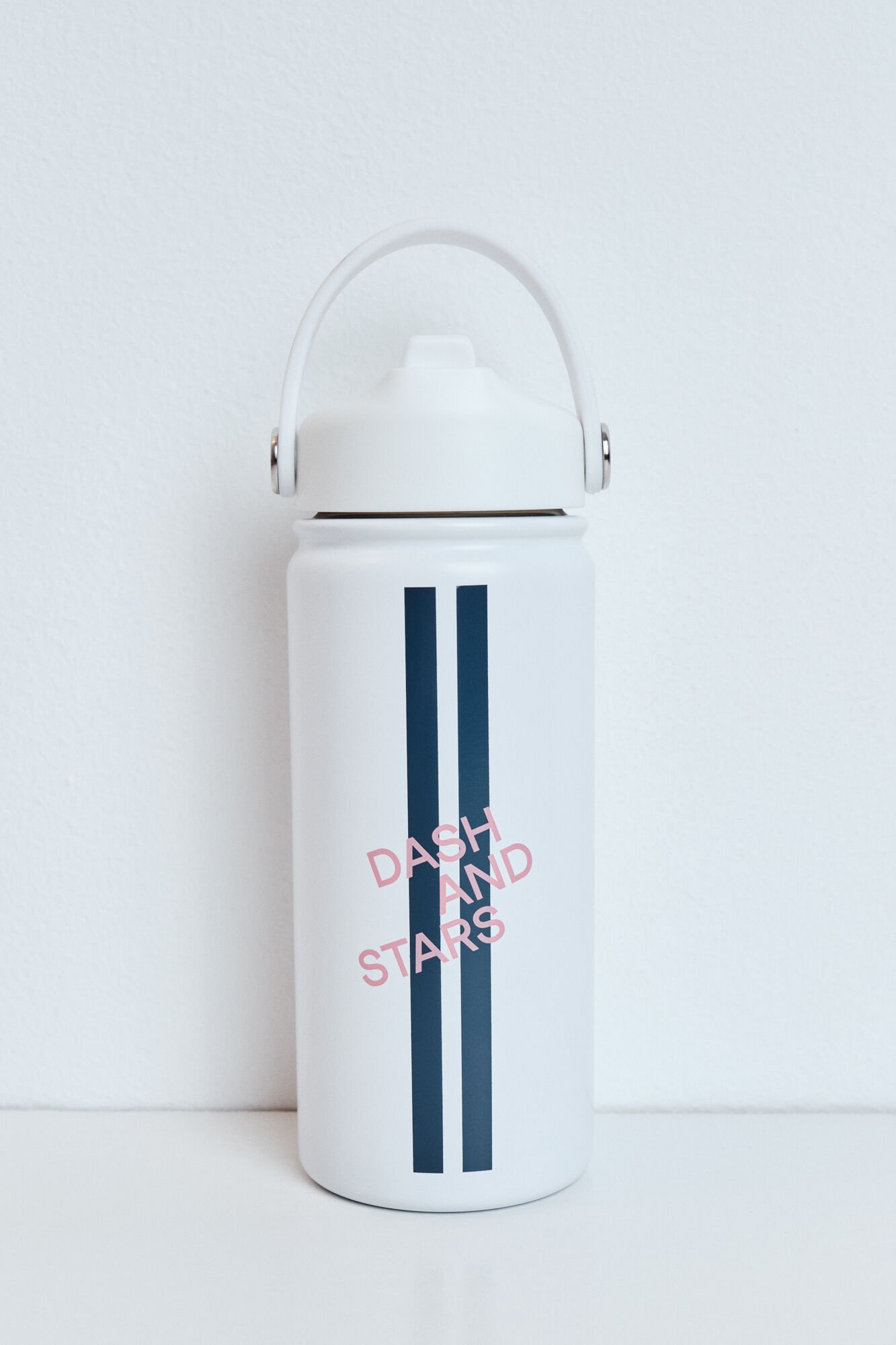 Dash and Stars Garrafa em a&ccedil;o inoxid&aacute;vel branca beige