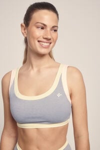Dash and Stars Sujetador deportivo coral color block gris