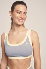 Dash and Stars Sujetador deportivo coral color block gris