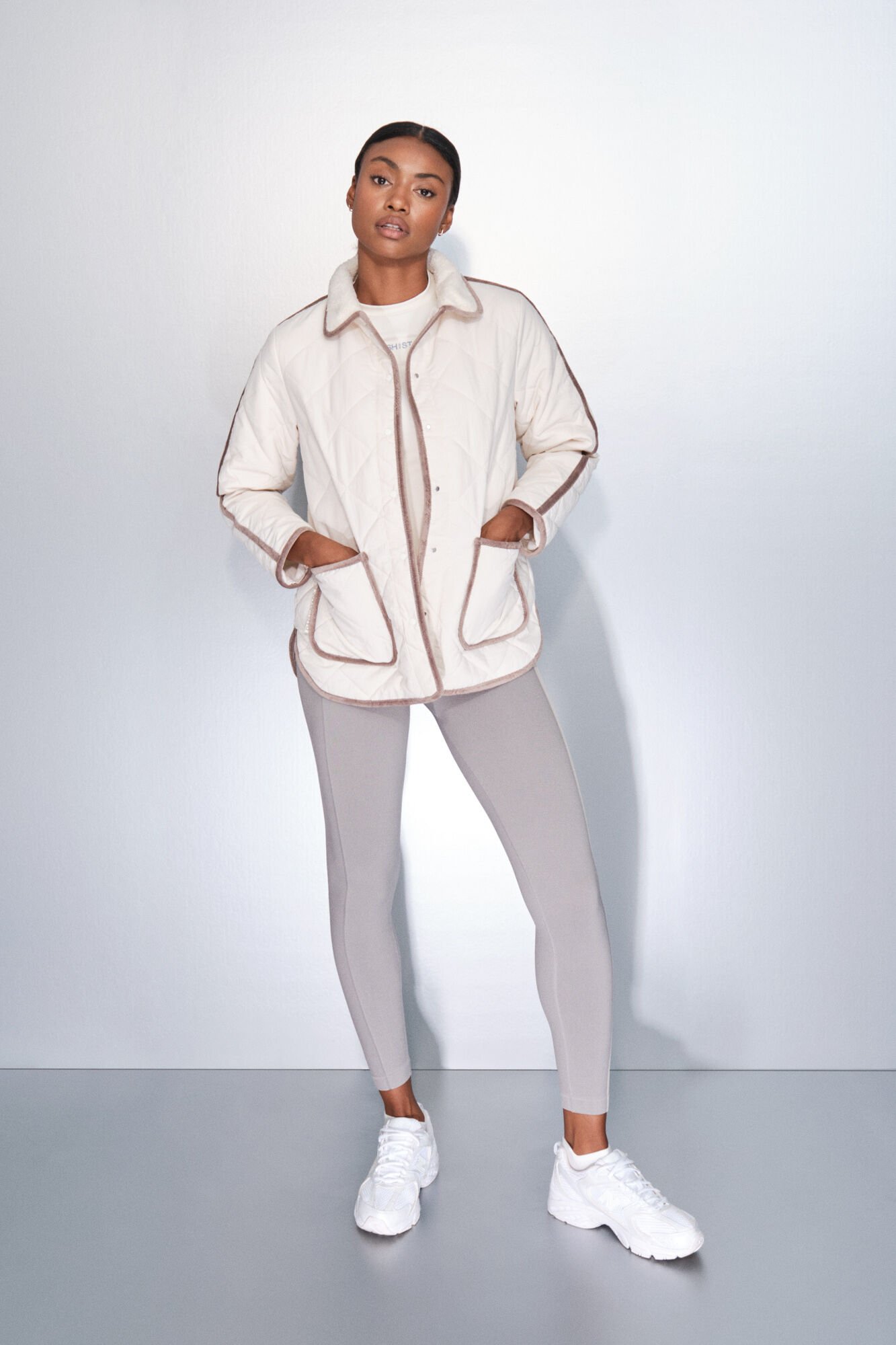 Dash and Stars Chaqueta acolchada rombos beige beige