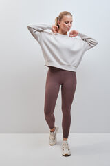 Dash and Stars Leggings COMPRESSIVE largo marr&oacute;n nude