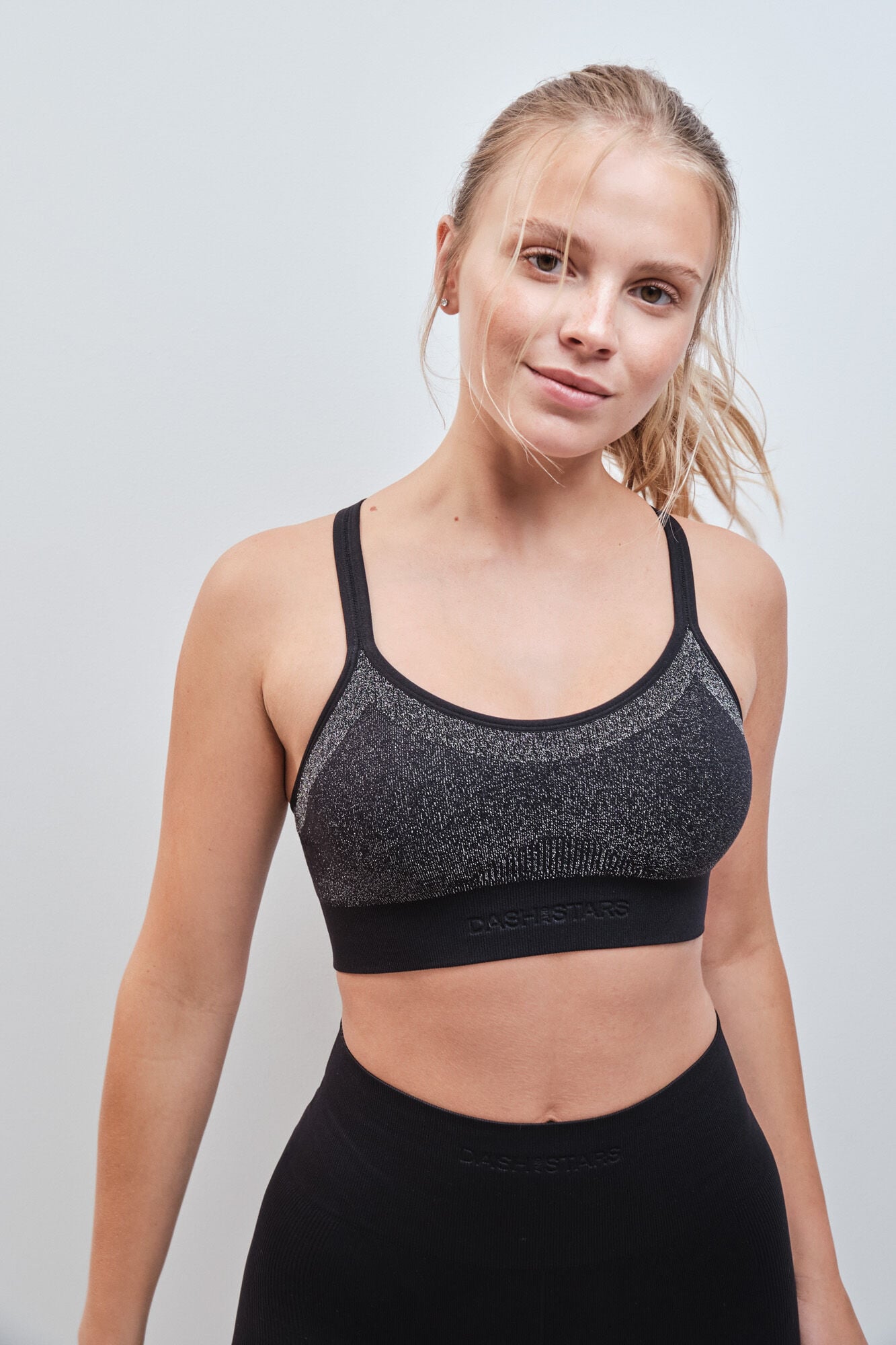 Dash and Stars Soutien desportivo SEAMLESS COMFORT em lurex preto preto