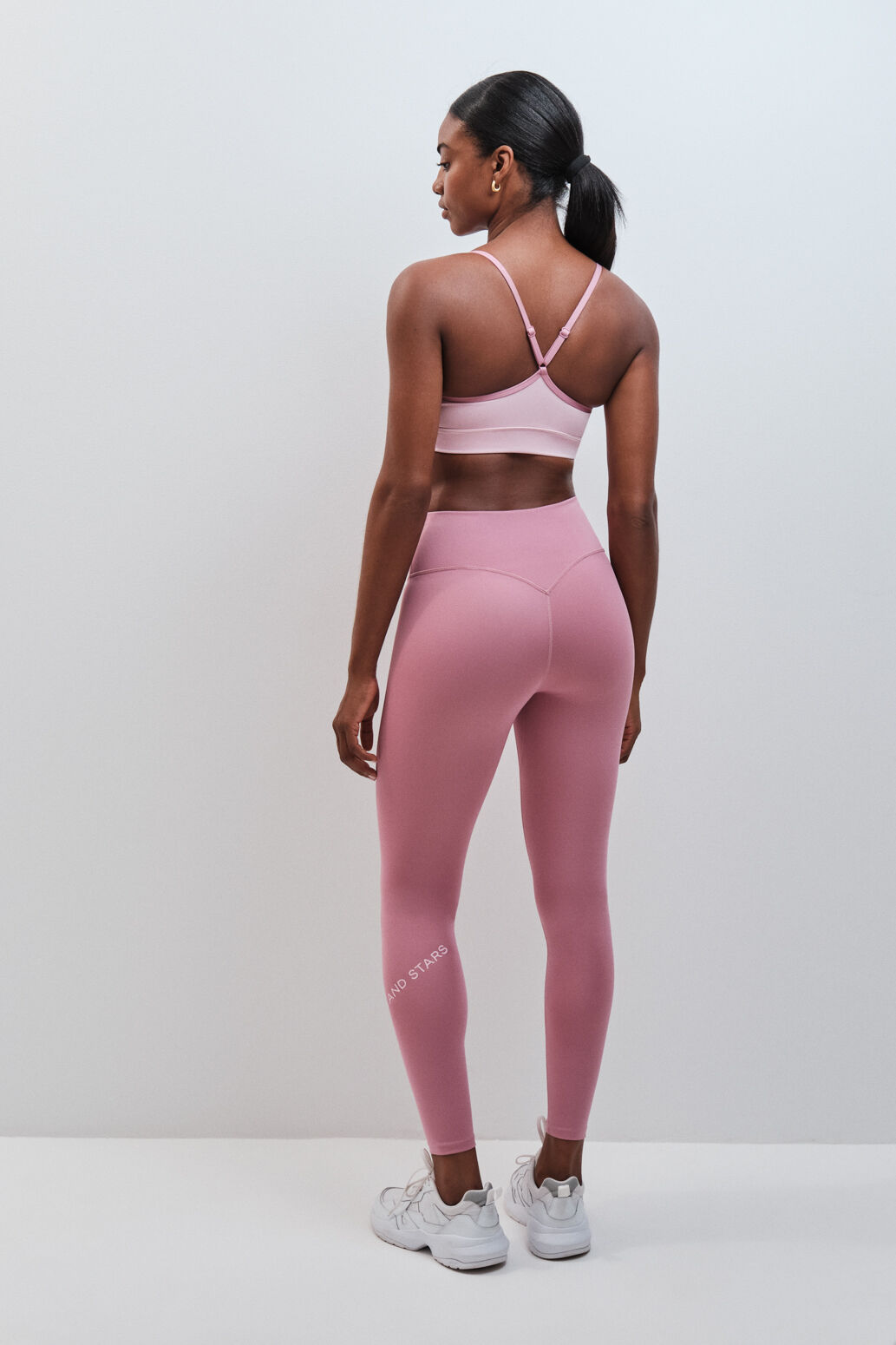 Dash and Stars Leggings compridos 4D STRETCH rosa rosa