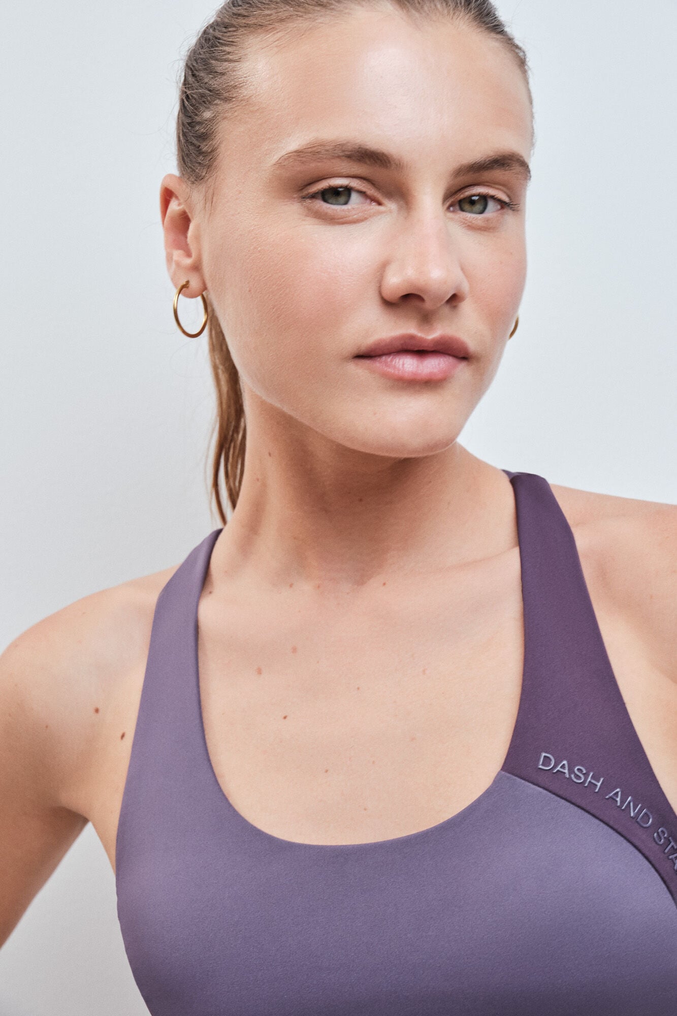 Dash and Stars Soutien desportivo crop 4D Stretch gren&aacute; rosa