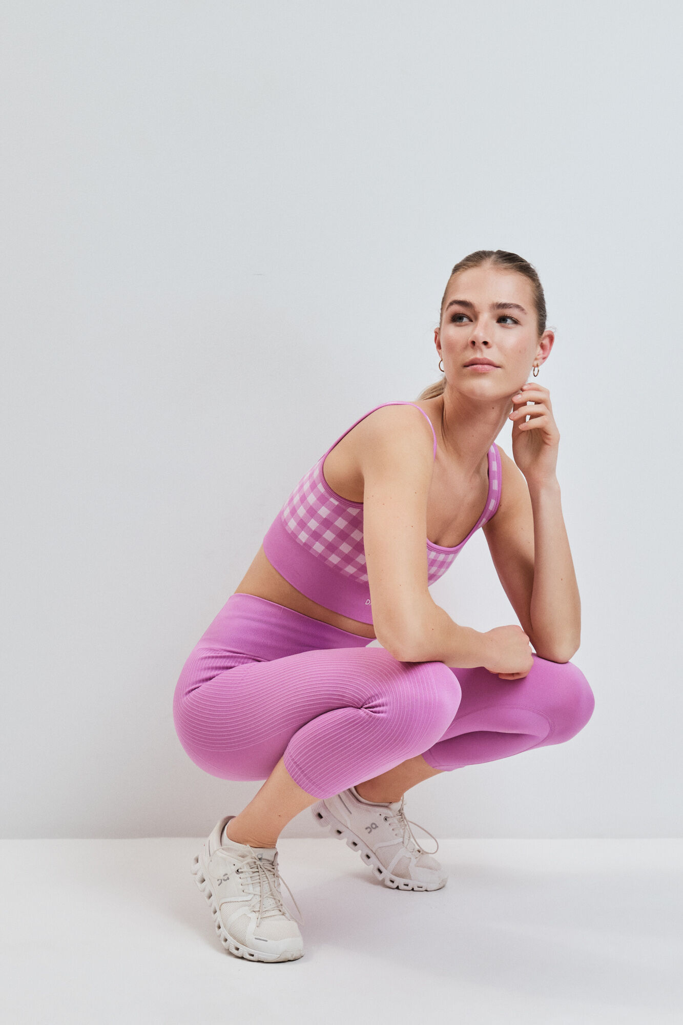 Dash and Stars Leggings SEAMLESS COMFORT crop rosa rosa