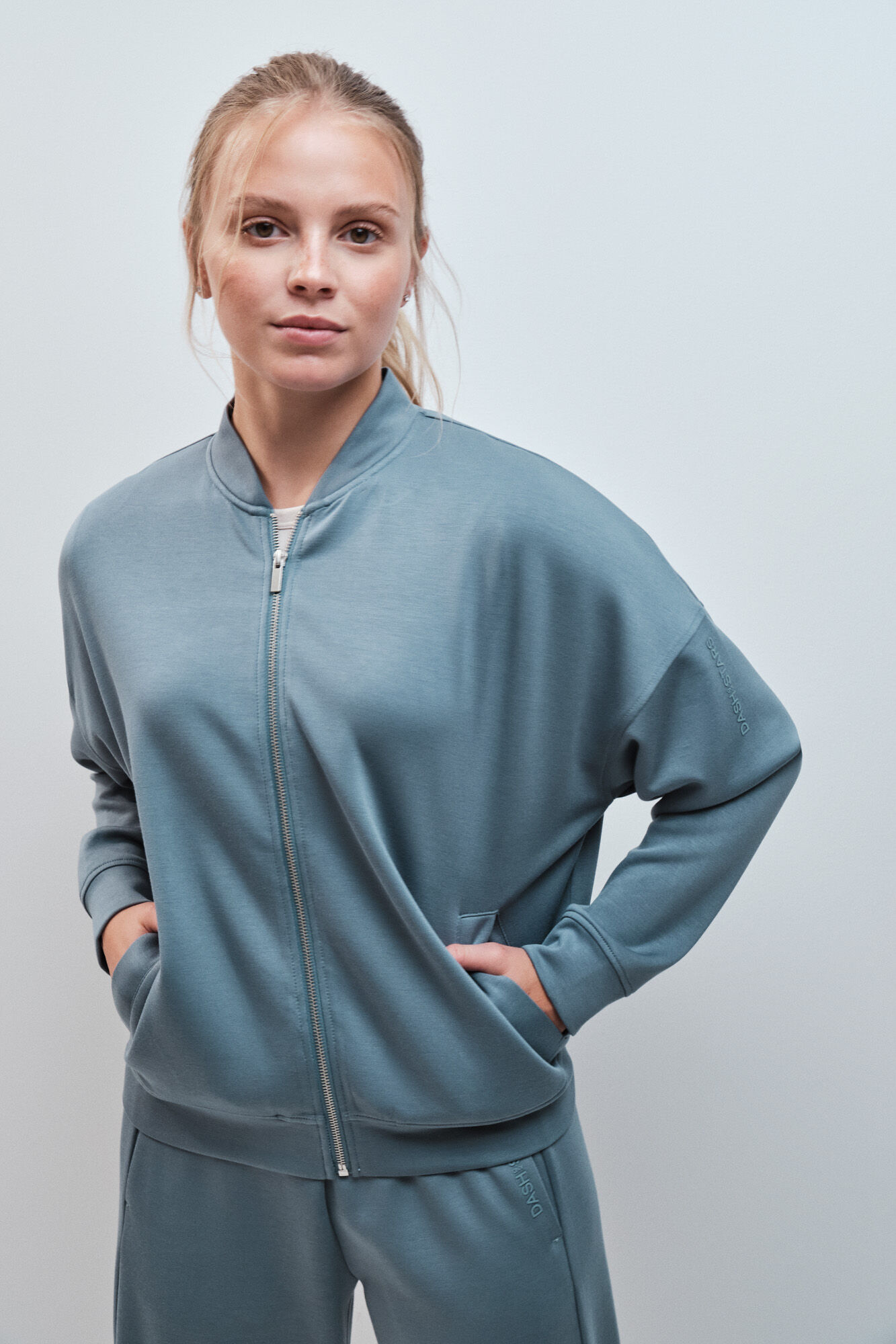 Dash and Stars Chaqueta bomber tacto suave verde verde