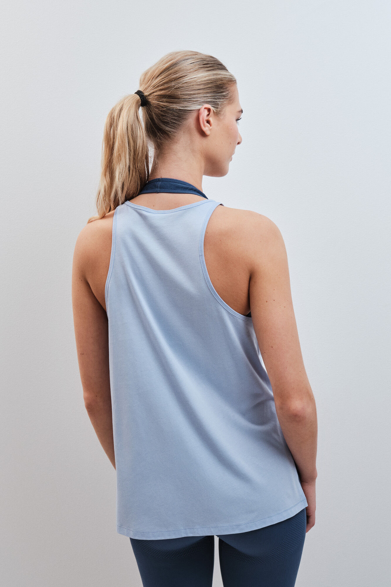 Dash and Stars T-shirt halter 100% algod&atilde;o azul azul