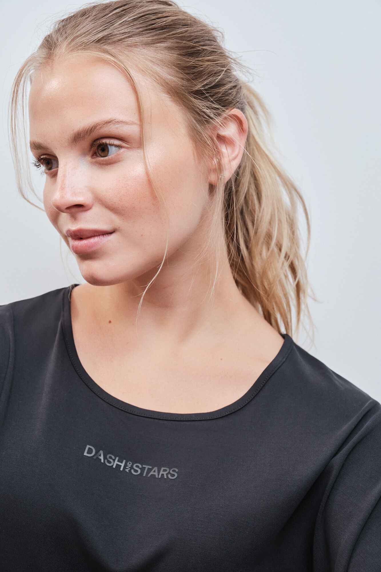 Dash and Stars Camiseta manga corta modal negro